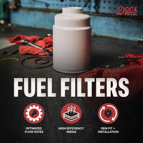 DOC'S DIESEL 6.6L Duramax فلتر وقود الديزل 2001-2016 تشيفي جي إم سي 2500HD/3500HD | تصنيف 3 ميكرون | يستبدل TP3018، TP3012، 12664429، 12633243 | فلتر الوقود من فئة OEM in Kuwait