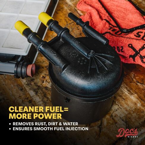 DOC'S DIESEL 6.6L Duramax فلتر وقود الديزل 2001-2016 تشيفي جي إم سي 2500HD/3500HD | تصنيف 3 ميكرون | يستبدل TP3018، TP3012، 12664429، 12633243 | فلتر الوقود من فئة OEM in Kuwait