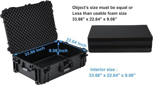Regetek Waterproof Hard Case, Multi-Purpose Protective Case with Customizable Pick and Pluck Foam for Camera, Camcorder Drone, IP67, Shockproof Waterproof, Dust-proof, Crush-proof,21.85" x 18.11" x 7.08" in Kuwait
