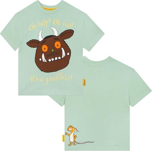 قميص Gruffalo للأولاد، تي شيرت للأطفال بطباعة خلفية، قمصان قطنية قصيرة الأكمام للأولاد in Kuwait