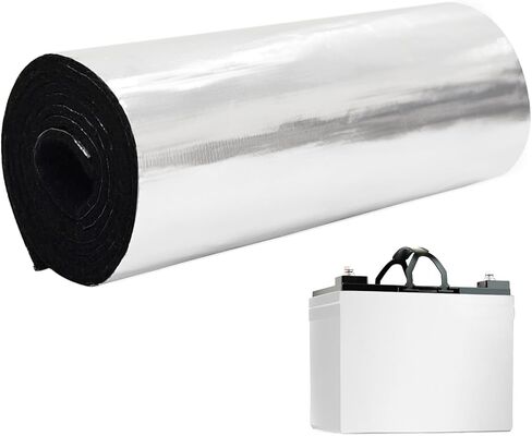 طقم عزل بطارية السيارة مقاس 40 بوصة × 7 بوصة - بطانية تغليف البطارية، بطانية درع حراري للحرارة لحماية درجة الحرارة القصوى من الطقس البارد والساخن للمركبة والشاحنة وبطاريات RV، قطعة واحدة in Kuwait