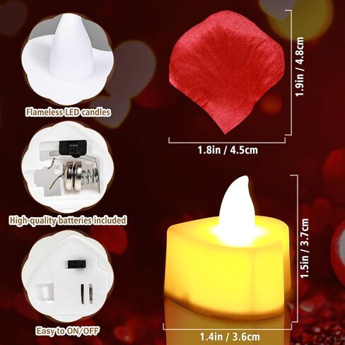 3000 PCS Artificial Rose Petals with 20 PCS Flameless LED Tea Lights Candles Decoration for Special and Romantic Night, Wedding Anniversary, Event, Party Decoration in Saudi Arabia
