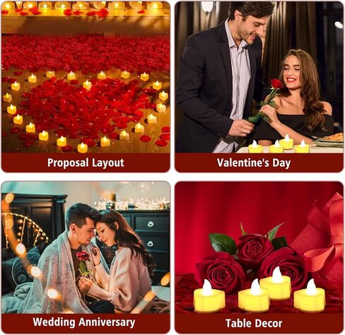 3000 PCS Artificial Rose Petals with 20 PCS Flameless LED Tea Lights Candles Decoration for Special and Romantic Night, Wedding Anniversary, Event, Party Decoration in Saudi Arabia