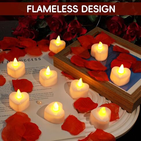 3000 PCS Artificial Rose Petals with 20 PCS Flameless LED Tea Lights Candles Decoration for Special and Romantic Night, Wedding Anniversary, Event, Party Decoration in Saudi Arabia