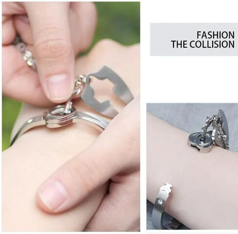 925 Sterling Silver Set of Lock Bracelet and Key Necklace - 14K Yellow Gold Lock Bracelet and Key Pendant Chain Necklaces - Heart Lock and Key Jewelry Merchandise for Women and Men in Saudi Arabia