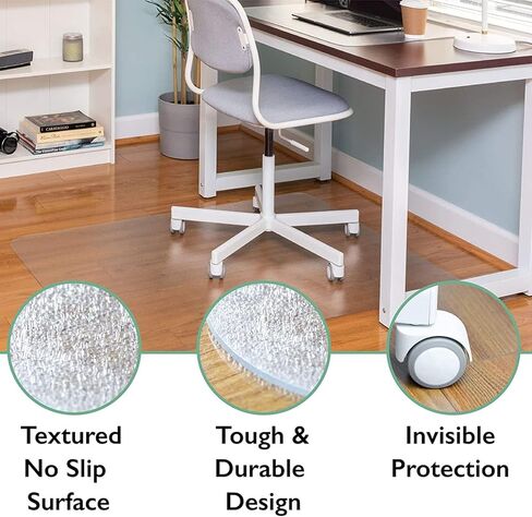 Clear Frosted Rugs Runners Mat Cuttable, Heavy Duty Non-Skid Waterproof Transparent Carpet Pad for Hard Wood Floors/Doormat(0.8X0.8m/2.5X2.5ft) in Saudi Arabia
