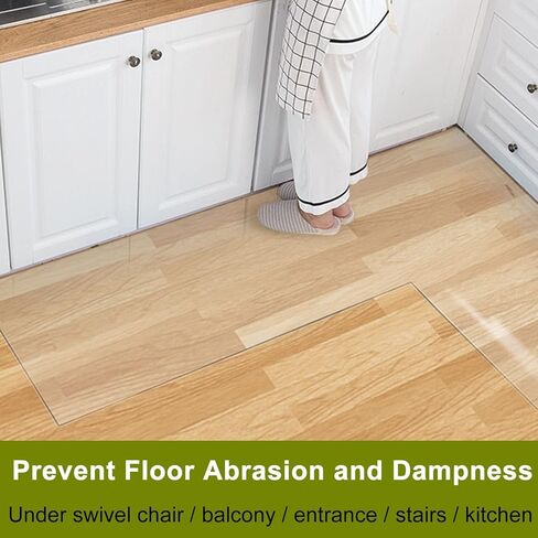 Clear Frosted Rugs Runners Mat Cuttable, Heavy Duty Non-Skid Waterproof Transparent Carpet Pad for Hard Wood Floors/Doormat(0.8X0.8m/2.5X2.5ft) in Saudi Arabia