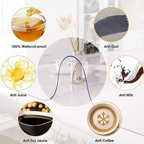 Transparent Floor Protector Round, 1.5mm Large HD Clear Plastic Carpet for Hardwood Floor/Carpet, 20/32/45/53/72 inch in Saudi Arabia
