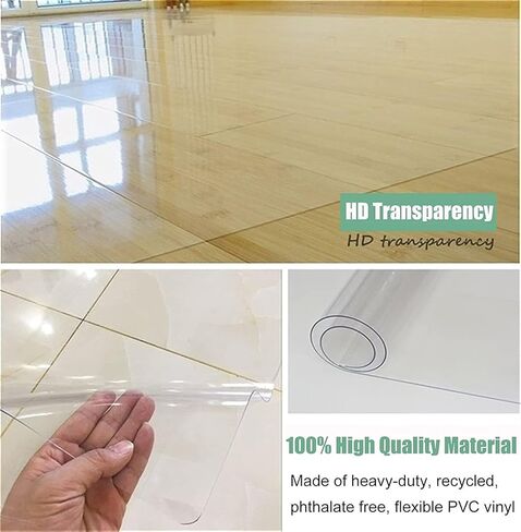 Transparent Floor Protector Round, 1.5mm Large HD Clear Plastic Carpet for Hardwood Floor/Carpet, 20/32/45/53/72 inch in Saudi Arabia