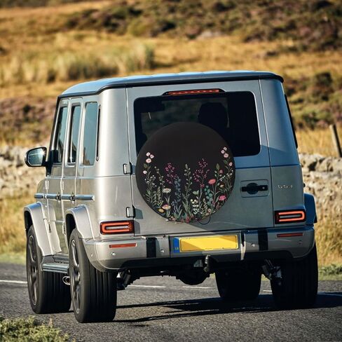 واقيات العجلة الاحتياطية لغطاء الإطارات الاحتياطية لنباتات Wildflower لشاحنة RV Camper Travel Trail Truck SUV مقاس 17 بوصة in Kuwait