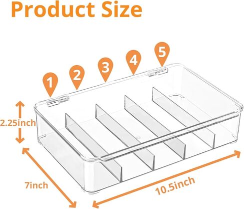 Sunglasses Organizer, acrylic Clear Plastic Stackable sunglasses case with 5 Compartments in Saudi Arabia