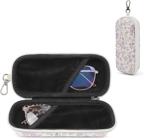 WOMACO Double Glasses Case – Hard Shell Dual Eyeglass & Sunglasses Holder with Clip, Portable Travel Eyeglasses Box for Women in Saudi Arabia