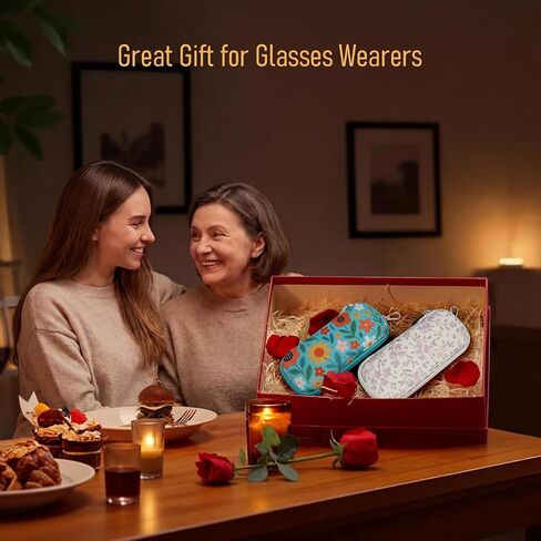 WOMACO Double Glasses Case – Hard Shell Dual Eyeglass & Sunglasses Holder with Clip, Portable Travel Eyeglasses Box for Women in Saudi Arabia
