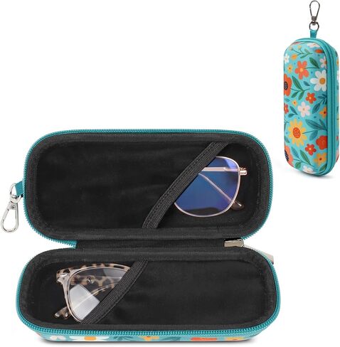 WOMACO Double Glasses Case – Hard Shell Dual Eyeglass & Sunglasses Holder with Clip, Portable Travel Eyeglasses Box for Women in Saudi Arabia