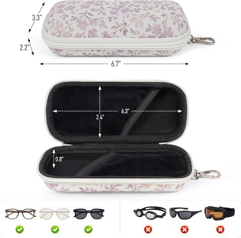 WOMACO Double Glasses Case – Hard Shell Dual Eyeglass & Sunglasses Holder with Clip, Portable Travel Eyeglasses Box for Women in Saudi Arabia