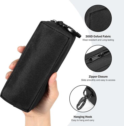 MoKo Double glasses Case, Portable Dual Glasses Case for Women & Men, Soft Case for Sunglasses, Reading Glasses, Black in Saudi Arabia