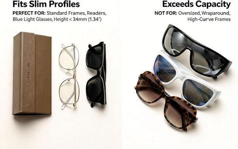 Slim Foldable Case - Premium Vegan Leather Triangle Holder for Reading Glasses & Optical Frames in Saudi Arabia