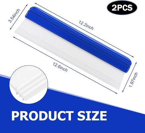 2PCS 12.2 Inch Car Drying Squeegee Water Blade, Silicone T Bar Car Squeegee for Window Cleaning, Upgrade 3-Layer Sink Squeegees Water Blades for Auto Home Use (Blue) in Saudi Arabia
