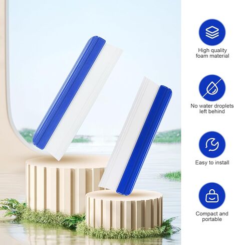 2PCS 12.2 Inch Car Drying Squeegee Water Blade, Silicone T Bar Car Squeegee for Window Cleaning, Upgrade 3-Layer Sink Squeegees Water Blades for Auto Home Use (Blue) in Saudi Arabia