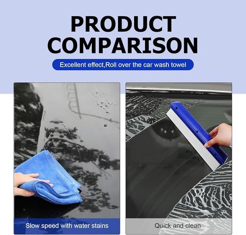 2PCS 12.2 Inch Car Drying Squeegee Water Blade, Silicone T Bar Car Squeegee for Window Cleaning, Upgrade 3-Layer Sink Squeegees Water Blades for Auto Home Use (Blue) in Saudi Arabia