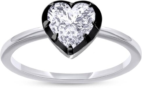 SAVEARTH DIAMONDS خاتم خطوبة سوليتير للنساء 2.00 قيراط على شكل قلب من الألماس المزروع في المختبر بدرجتين من خاتم وعد الذكرى السنوية مطلي بالذهب عيار 14 قيراط 925 من الفضة الاسترليني أو مجوهرات فيرميل هدية لها in Kuwait
