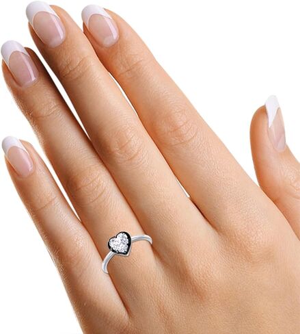 SAVEARTH DIAMONDS خاتم خطوبة سوليتير للنساء 2.00 قيراط على شكل قلب من الألماس المزروع في المختبر بدرجتين من خاتم وعد الذكرى السنوية مطلي بالذهب عيار 14 قيراط 925 من الفضة الاسترليني أو مجوهرات فيرميل هدية لها in Kuwait