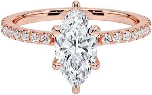 1–5 Carat Marquise Cut Lab Grown Diamond Ring VVS2 10K 14K 18K Solid Gold & 925 Sterling Silver Engagement Ring Pave Hidden Halo Wedding Bridal Anniversary Christmas Gift for Women(IGI Certified) in Saudi Arabia