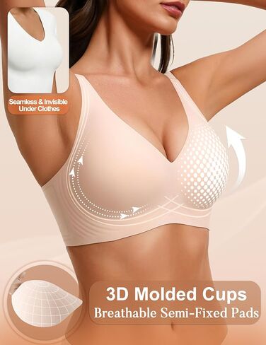 Avidlove Jelly Bras for Women No Underwire Seamless Push Up Bralettes Deep V Comfort Bra Full Coverage T Shirt Everyday Bras in Saudi Arabia