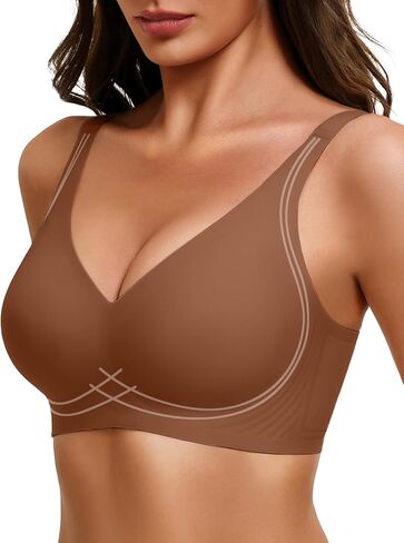 Avidlove Jelly Bras for Women No Underwire Seamless Push Up Bralettes Deep V Comfort Bra Full Coverage T Shirt Everyday Bras in Saudi Arabia