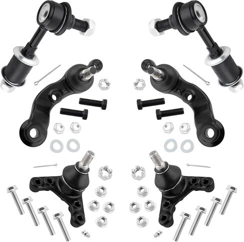 6 قطعة وصلة كروية أمامية علوية وصلة كروية سفلية مثبت أمامي وصلات طرفية لقضيب Toyota Tacoma 1998-2000، لتويوتا تاكوما 2001-2004 تناسب نماذج 5-LUG K90256 K90257 K90260 K90261 K80596 in Saudi Arabia