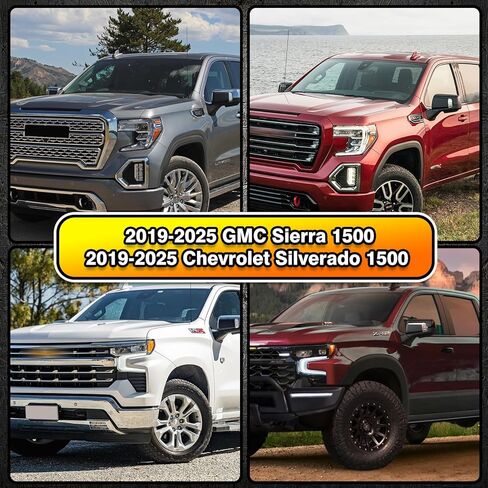 دعامات إضاءة خندق A-Pillar بدون حفر لـ 2019-2025 GMC Sierra 1500 & Chevy Silverado 1500، طقم تثبيت غطاء محرك السيارة بتصميم مثبت بمسامير لأضواء LED على الطرق الوعرة in Kuwait