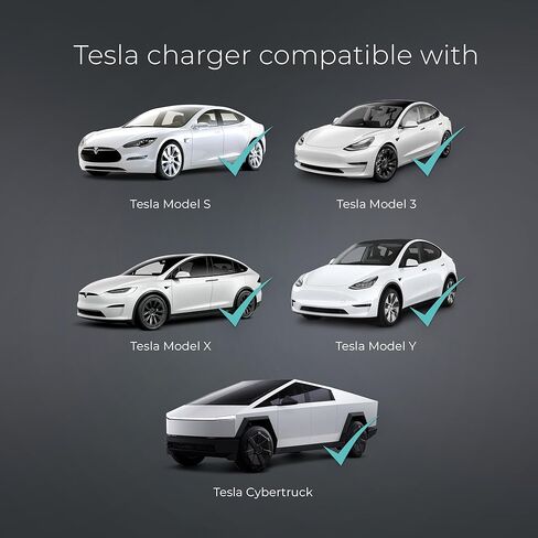 Lectron Level 1 Tesla Charger (WiFi) with App Control - 12 Amp, 120V, NEMA 5-15 Plug, 16ft Extension Cable NACS Connector, Portable Home Electric Car EV Charger for All Tesla/NACS Evs in Saudi Arabia