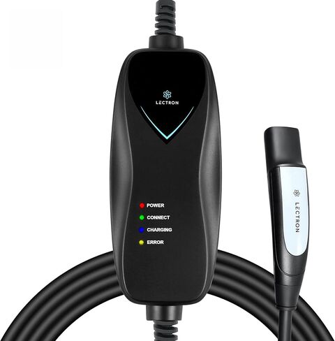 Lectron Level 1 Tesla Charger (WiFi) with App Control - 12 Amp, 120V, NEMA 5-15 Plug, 16ft Extension Cable NACS Connector, Portable Home Electric Car EV Charger for All Tesla/NACS Evs in Saudi Arabia