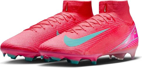 Nike Mercurial Superfly 10 Elite FG High-Top Soccer Cleats (FQ1454-800, Ember Glow/Aurora Green) Size 10.5 in Saudi Arabia