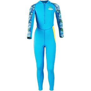 ملابس سباحة للأولاد بأكمام طويلة من قطعة واحدة، سحاب أمامي بعامل حماية من الأشعة فوق البنفسجية 50+، بدلات استحمام (الولايات المتحدة، ألفا، XX-Large، أزرق) in Kuwait