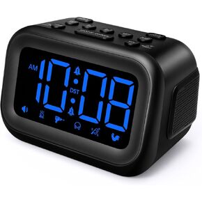 Extra Loud Alarm Clock: 115dB Dual Alarms and 6 Unique Alarm Sounds for Heavy Sleepers - Adult Students for Bedroom On-Time Wake-Ups - Green Digits in Saudi Arabia