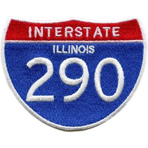 Illinois Interstate 290 Sign Patch Travel Highway Memory Embroidered Iron On in Saudi Arabia