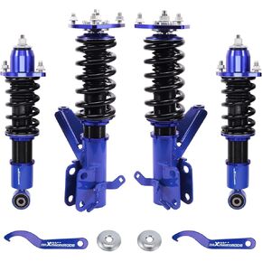 maxpeedingrods Coilovers لسيارة Honda Civic DX/EX/GX/HX/LX/Si 2001-2005، طقم تعليق كويلوفيرز قابل للتعديل للارتفاع، دعامات ممتصة للصدمات معدة مسبقًا، طقم خفض أزرق in Kuwait