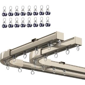 929Gp 4M/5M/6M ستارة مسار طائرة شراعية بكرة صامتة مع عجلة تحمل عالمية مفردة/مزدوجة مستقيمة/مسار ملتوي، نوافذ خليجية مقسمة للغرفة. (أبيض - مسار مزدوج -4M) in Kuwait