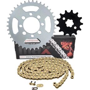 استبدال سلسلة القيادة ومجموعة العجلة المسننة Max Motosports لـ Kawasaki KLX110 KLX110R KLX110RL KX110L 2010-2026 (ذهبي) in Kuwait