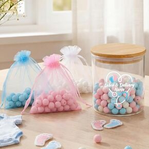 15 Pcs Labor and Delivery Tracking Nurse Gift Set Jar with Beads Recording Card Pen for Nurse Midwife Doula 20Oz Glass Jar Blue Pink White Beads for Labor Doctors Nurses Healthcare Workers in Kuwait