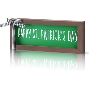 ديكور يوم القديس باتريك - علامة عيد القديس باتريك الخشبية السعيدة، ديكور طاولة يوم القديس باتريك للمزرعة، ديكور يوم القديس باتريك لرف جدار الطاولة ومدفأة المنزل والمكتب in Kuwait