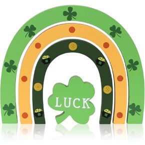 ديكورات يوم القديس باتريك، ديكور يوم شامروك سانت باتريك من DECSPAS للمنزل، علامة الحظ للمزرعة الأيرلندية لتزيين الطاولة الداخلية (DPTD-5130) in Kuwait