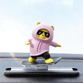Skateboard Bear Car Dashboard Ornament for Toyota Camry VIII 2017-2024, Sliding Car Interior Decoration Cool Auto Accessories Gift,Pink in Kuwait