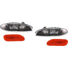 Replacement Headlight Assembly Kit Driver and Passenger Side fits Mitsubishi Eclipse 1997-1999 2.0L Turbo in Kuwait