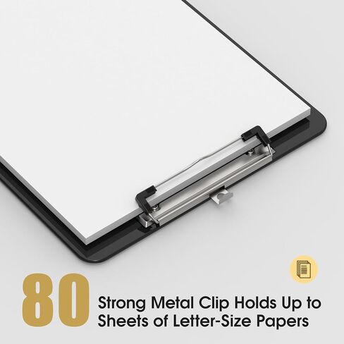 Plastic Clipboards 2 Pack, A4 Black Clip Board 8.5x11 for Classroom, Students, Kid, Woman, Size 9" x 12.5" with Low Profile Clip, Office & School Supply in Kuwait