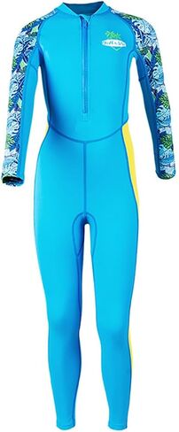 ملابس سباحة للأولاد بأكمام طويلة من قطعة واحدة، سحاب أمامي بعامل حماية من الأشعة فوق البنفسجية 50+، بدلات استحمام (الولايات المتحدة، ألفا، XX-Large، أزرق) in Kuwait