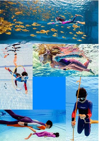 ملابس سباحة للأولاد بأكمام طويلة من قطعة واحدة، سحاب أمامي بعامل حماية من الأشعة فوق البنفسجية 50+، بدلات استحمام (الولايات المتحدة، ألفا، XX-Large، أزرق) in Kuwait