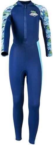 ملابس سباحة للأولاد بأكمام طويلة من قطعة واحدة، سحاب أمامي بعامل حماية من الأشعة فوق البنفسجية 50+، بدلات استحمام (الولايات المتحدة، ألفا، XX-Large، كحلي) in Kuwait