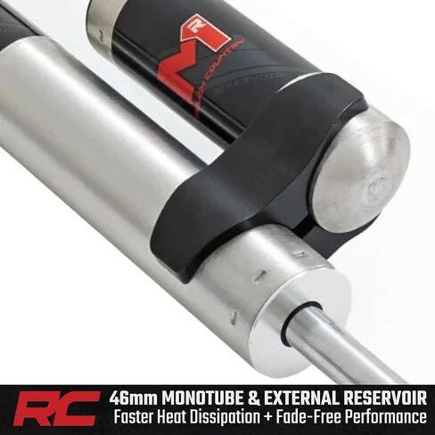 Rough Country M1R Monotube Rear Shocks with External Reservoir for Jeep Wrangler JL (2021–2024) & Wrangler Unlimited (2018-2025) w/0-1" Lift - 2-Pack in Saudi Arabia